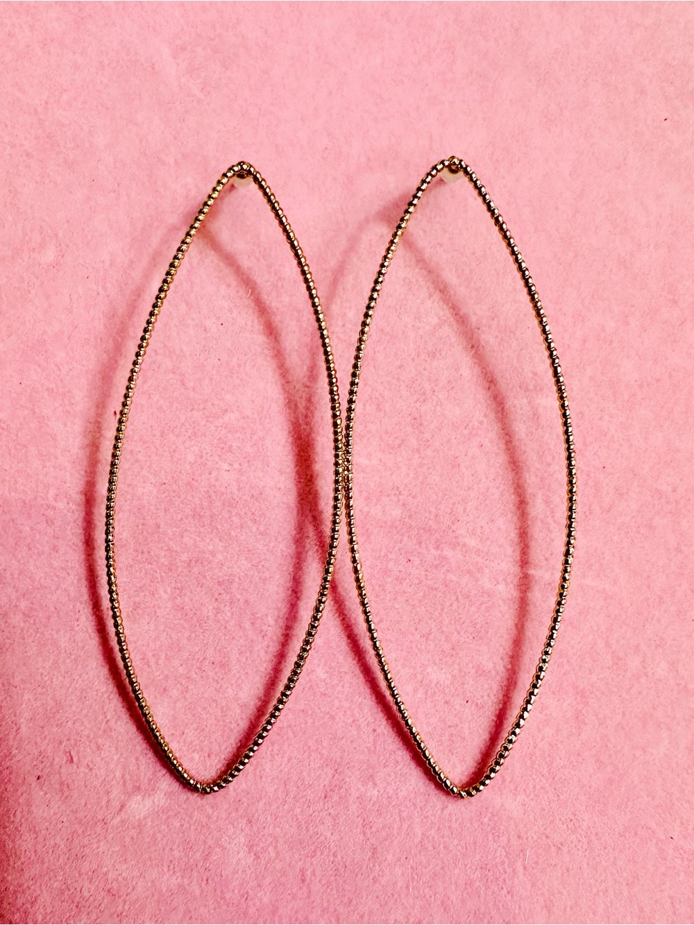 Gold Tone Oval Hoop Earrings